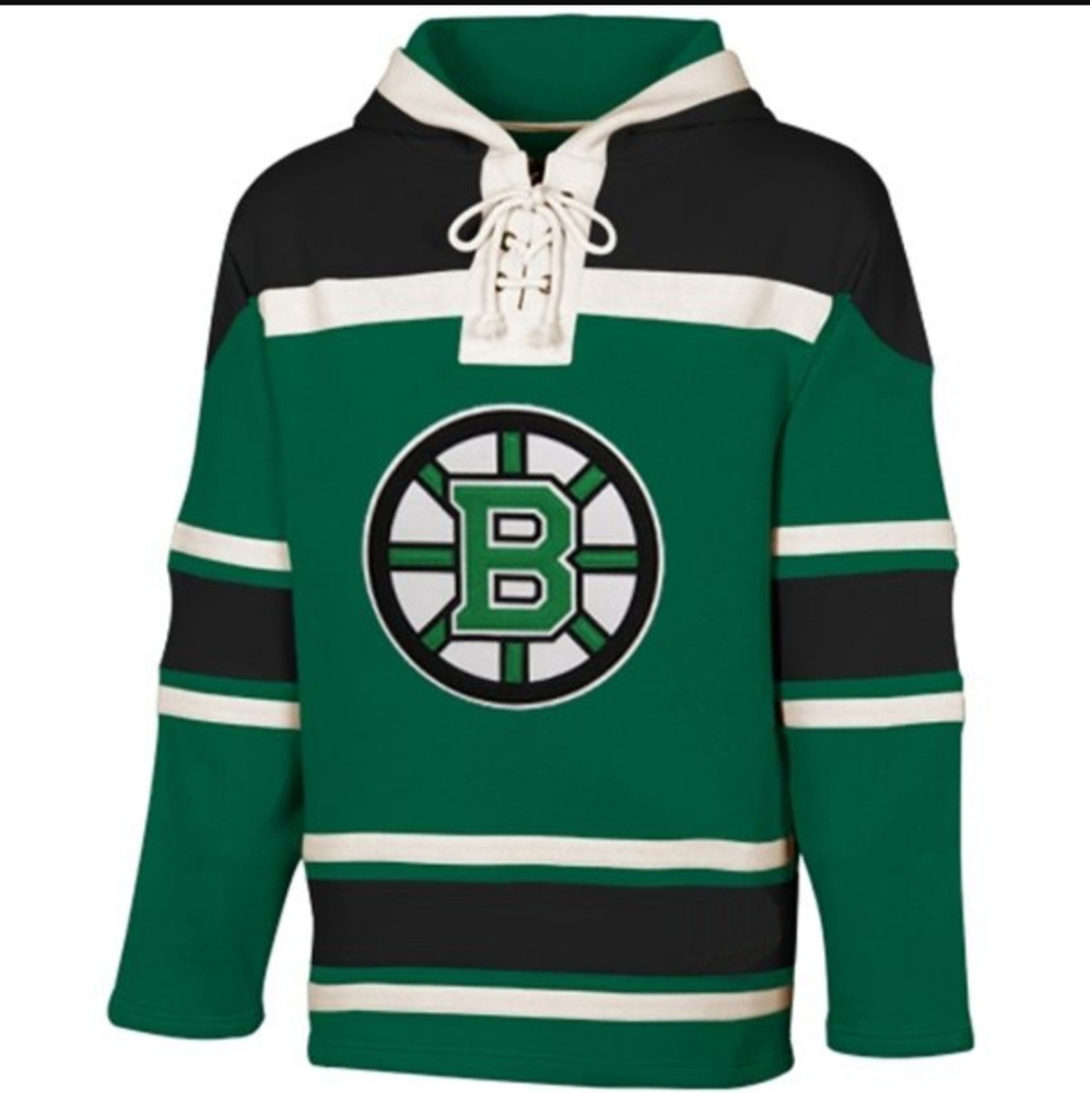 Boston Bruins Kelly Green lace heavyweight hoodie